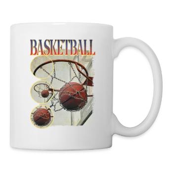 Basketball Basketballer Korb Dunking Sport Vintage - Tasse - Weiß - Rechts