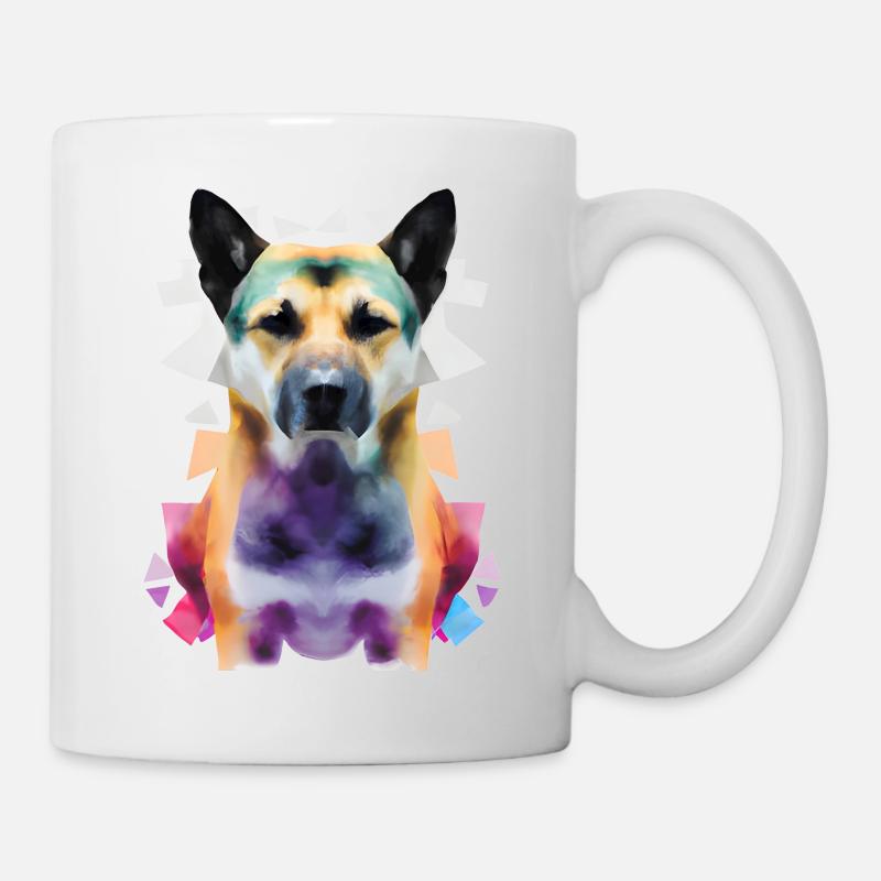 Colorful abstract geometric dog - Mug - white