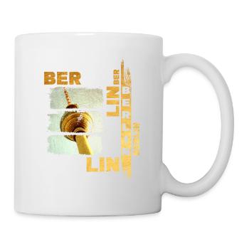 Berlin Skyline Gold Germany City Grunge - Mug - white - Right