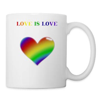 Rainbow Heart Love is love Idée cadeau LGBT - Mug blanc - blanc - Droite