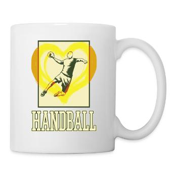 Handball Handballspieler Handballer Herz Vintage - Tasse - Weiß - Rechts
