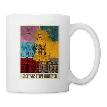 Hannover Germany City Skyline Stamp - Mug - white - Right