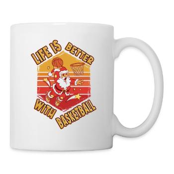 Basketball Santa Claus Player Vintage Retro - Mug - white - Right