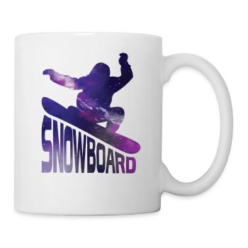 Snowboard, Snowboarder - Tasse - Weiß - Rechts