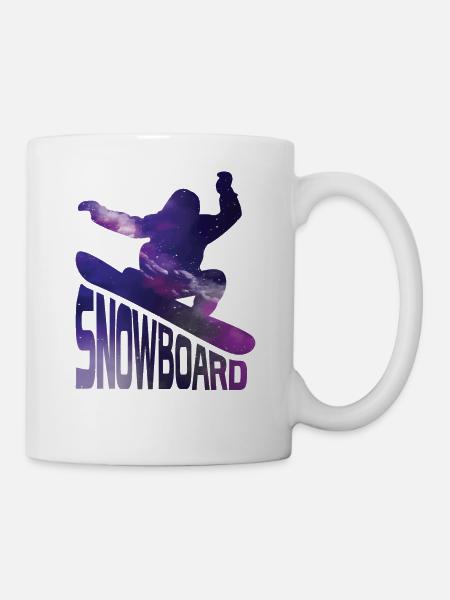 Snowboard, Snowboarder - Tasse - Weiß