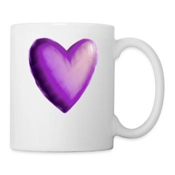 Idée cadeau violet violet coeur - Mug blanc - blanc - Droite