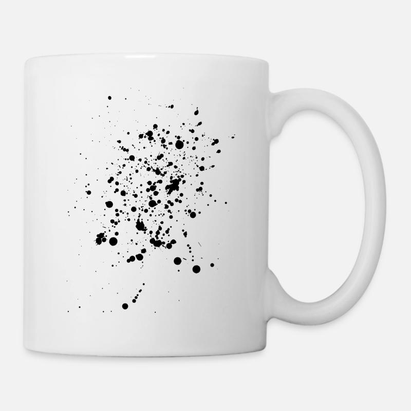 Black blobs or splashes of paint - Mug - white