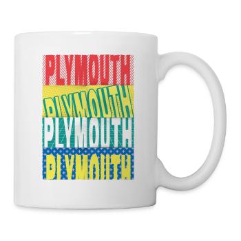 Plymouth England UK City Font Skyline Home - Mug - white - Right