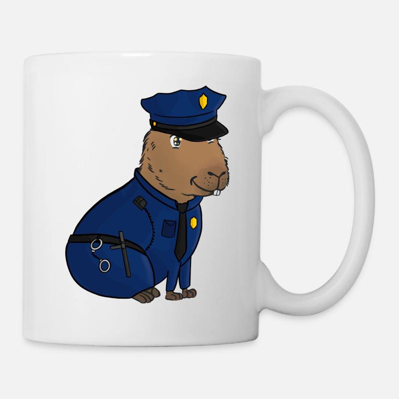 Police Capybara - Tasse - Weiß