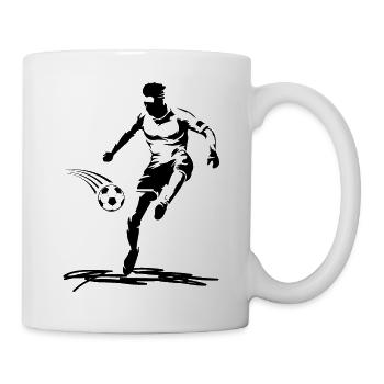 Fußball Soccer - Tasse - Weiß - Rechts