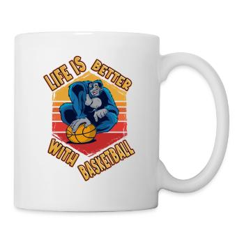 Basketball Basketball Player Vintage Retro - Mug - white - Right