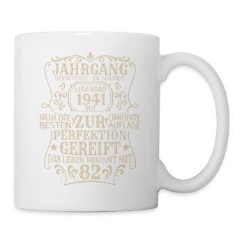 Geburtstagsgeschenk Geboren 1941 82 Jahre - Tasse - Weiß - Rechts