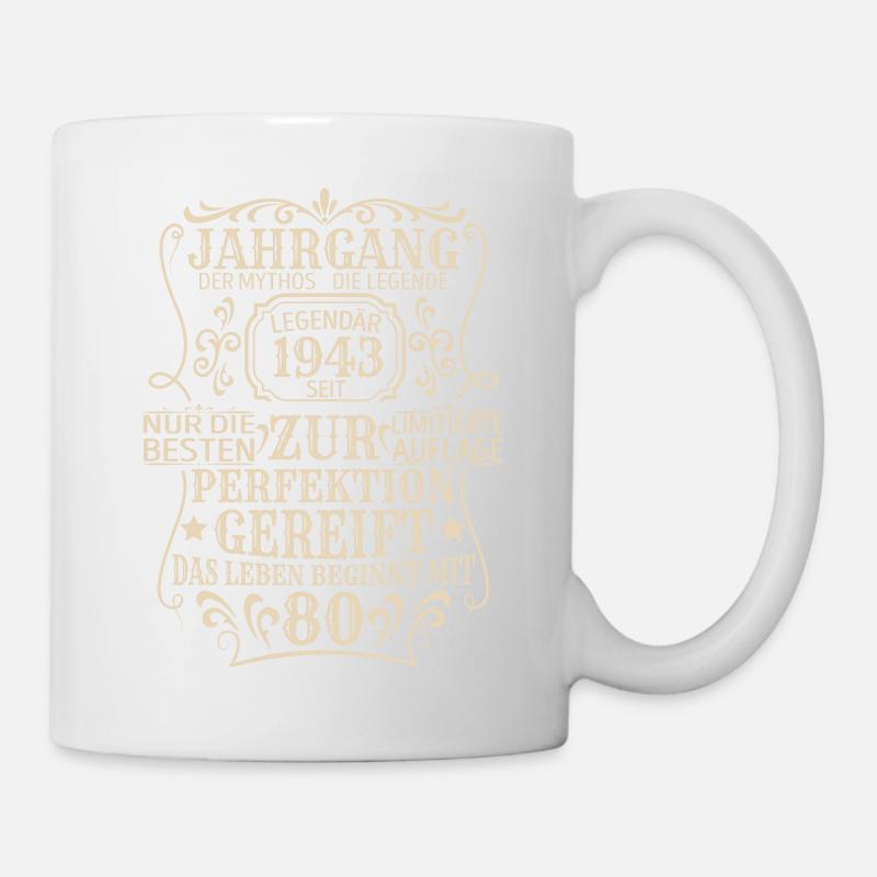 Geburtstagsgeschenk Geboren 1943 80 Jahre - Tasse - Weiß