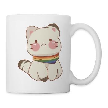 süße Katze mit Pride-Halsband - Tasse - Weiß - Rechts