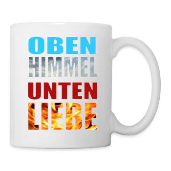 Oben Himmel unten Liebe - Tasse - Weiß - Rechts