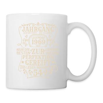 Geburtstagsgeschenk Geboren 1969 54 Jahre - Tasse - Weiß - Rechts