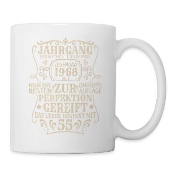 Geburtstagsgeschenk Geboren 1968 55 Jahre - Tasse - Weiß - Rechts