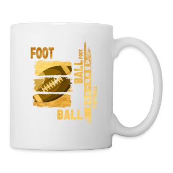 American Football Ball Gold Vintage Retro Sport - Mug - white - Right
