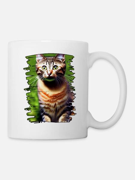 Katzengesicht 3 - Tasse - Weiß