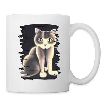 Katzebild - Tasse - Weiß - Rechts