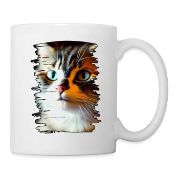 Katzengesicht - Tasse - Weiß - Rechts