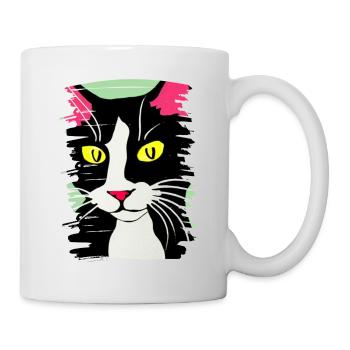 Katzengesicht 2 - Tasse - Weiß - Rechts