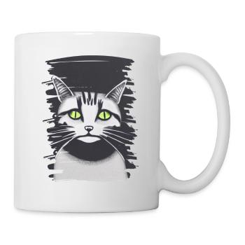 Katzengesicht 4 - Tasse - Weiß - Rechts