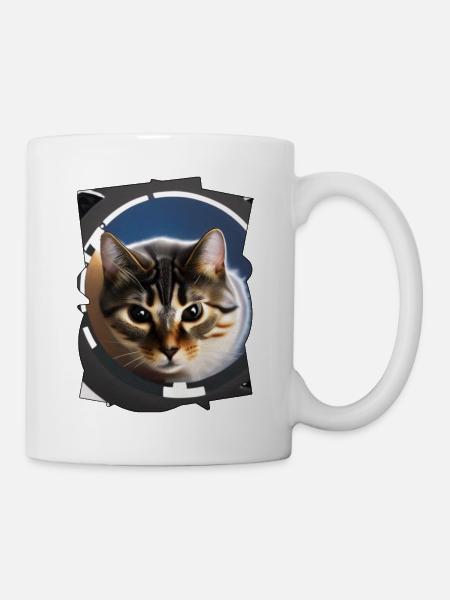 Space cat - Tasse - Weiß