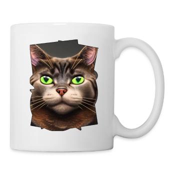 Yeux de chat - Mug blanc - blanc - Droite
