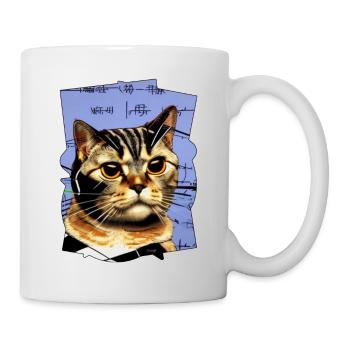 Yeux de chat - Mug blanc - blanc - Droite