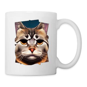 Katzen gesicht - Tasse - Weiß - Rechts