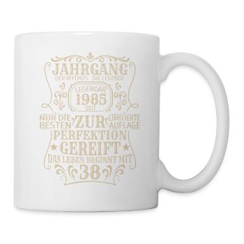 Geburtstagsgeschenk Geboren 1985 38 Jahre - Tasse - Weiß - Rechts