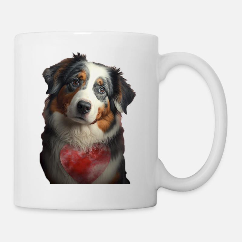 Berger australien Saint-Valentin - Mug blanc - blanc