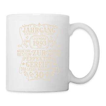 Geburtstagsgeschenk Geboren 1993 30 Jahre - Tasse - Weiß - Rechts