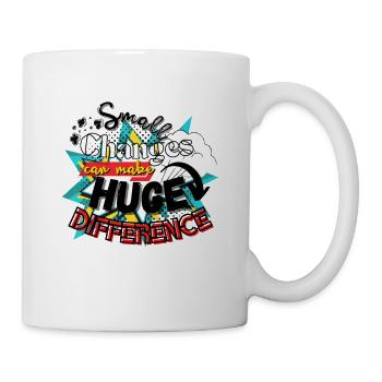 De petits changements peuvent faire une énorme différence - Mug blanc - blanc - Droite