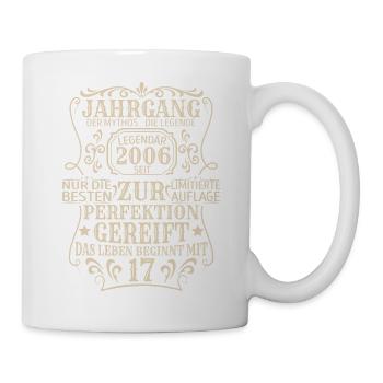 Geburtstagsgeschenk Geboren 2006 17 Jahre - Tasse - Weiß - Rechts