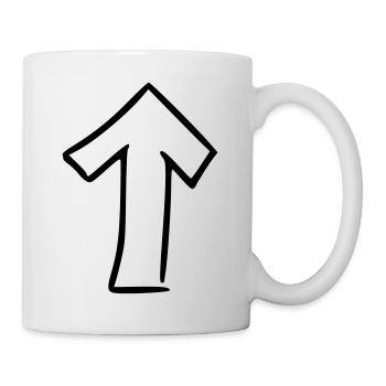 Arrow drawing sketch black - Mug - white - Right