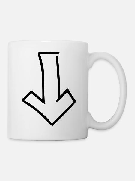 Arrow drawing sketch black - Mug - white
