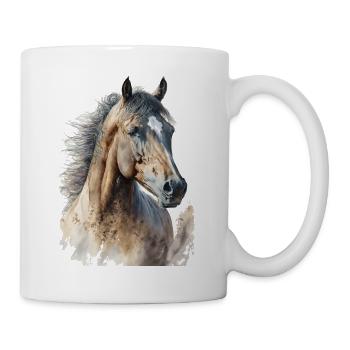 Aquarelles à cheval Cavalier - Mug blanc - blanc - Droite