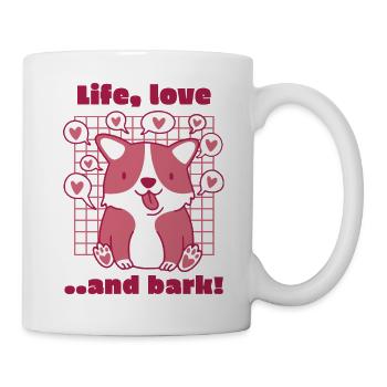 Life Love & Barks Retro Drôle Mignon Dog Lover - Mug blanc - blanc - Droite