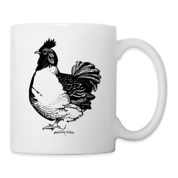 Funny Chicken Line Art Pop Art Minimalist 9 - Mug - white - Right