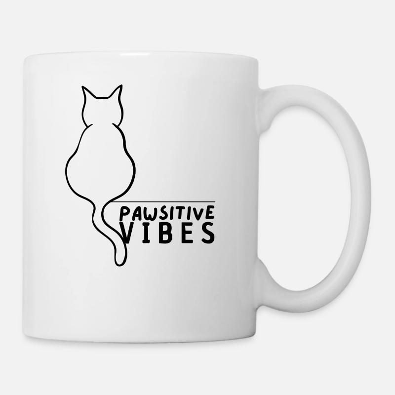 Cat Pawitive vibes Vibrations positives - Mug blanc - blanc