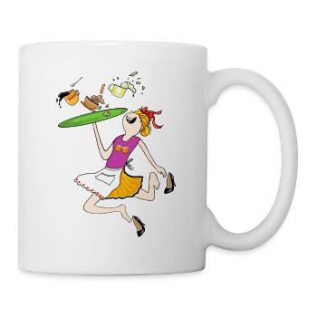 Service auf einem fliegenden Tablett - Tasse - Weiß - Rechts