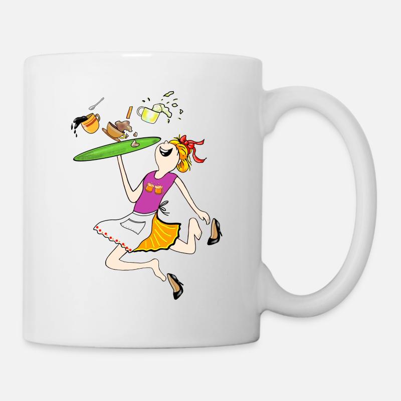 Service sur un plateau qui vole - Mug blanc - blanc