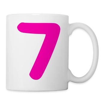 7 ans anniversaire rose - Mug blanc - blanc - Droite