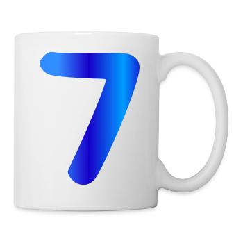 7 ans anniversaire bleu - Mug blanc - blanc - Droite
