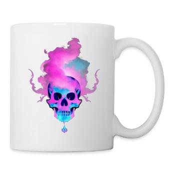 Fire Skull Smoke Pink Skeleton Flames 12 - Mug - white - Right