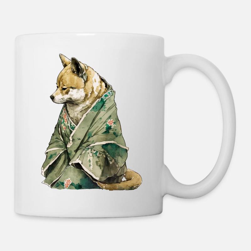 Sad shiba en kimono - Mug blanc - blanc