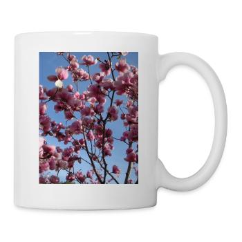 Branches de magnolia rose au printemps - Mug blanc - blanc - Droite