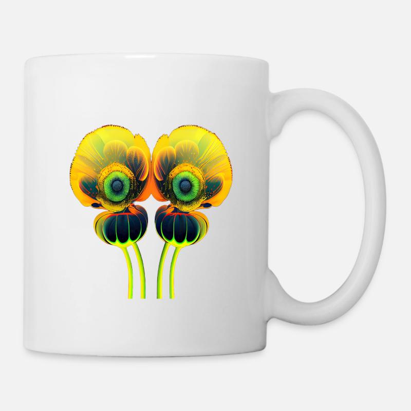Psychedelische Mohnblüten - Tasse - Weiß